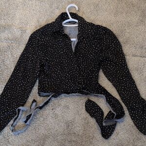 Zara Black and White Polka Dot Blouse